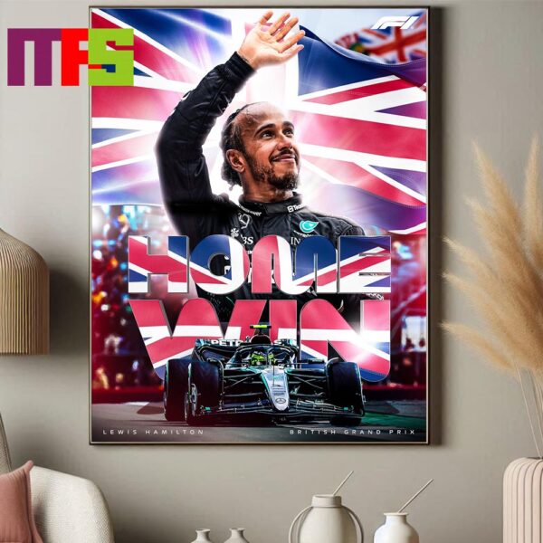 Official Lewis Hamilton The British Grand Prix Winner 2024 Mercedes AMG F1 British GP Formula 1 Home Decor Poster Canvas