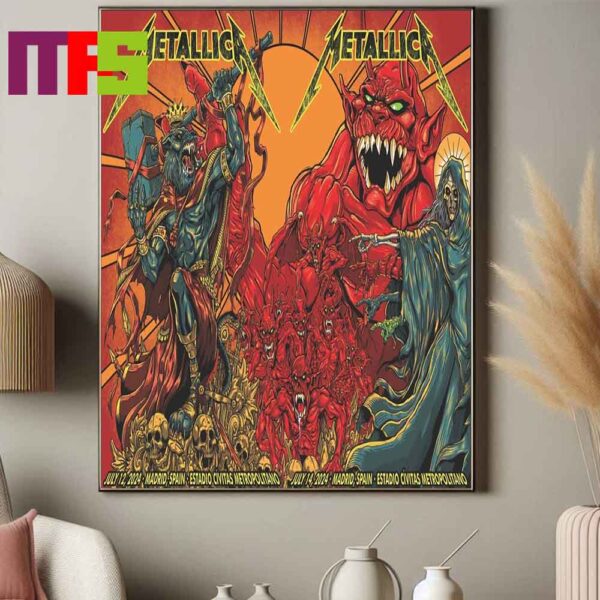 Official Metallica At Madrid Spain 2024 On July 12th And 14th M72 Madrid M72 Word Tour Estadio Civitas Metropolitano Decor Poster Canvas