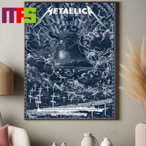 Official Metallica Celebrating 40 Years Of Ride The Lighting For Whom The Bell Tolls Limited Edition Poster Canvas