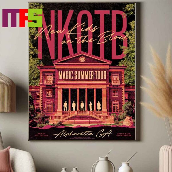 Official New Kids On The Block Magic Summer Tour 2024 Alpharetta Event On July 26th Home Decor Poster Canvas