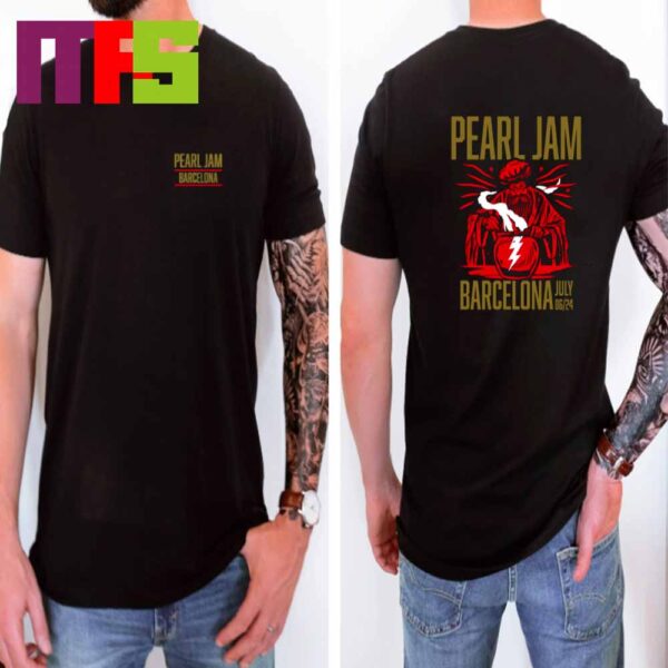 Official Pearl Jam In Palau Sant Jordi Barcelona The Murder Capital On July 6th 2024 Two Sided T-Shirt