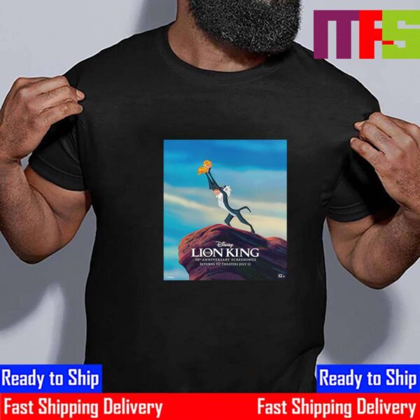 Official Poster 30th Anniversary The Lion King Returning To Theaters July 12 Vintage T-Shirt