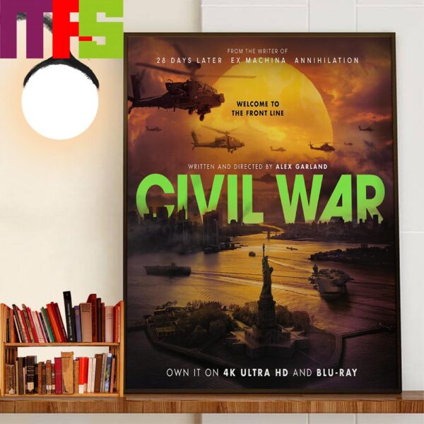 Official Poster Civil War Welcome To The Front Line Of Alex Garland With Starring Kirsten Dunst And Wagner Moura Wall Decor Poster Canvas