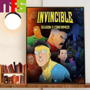 Official Poster Invincible Season 4 Confirmed Decor Wall Art Poster Canvas Official Poster Invincible Season 4 Confirmed Decor Wall Art Poster Canvas