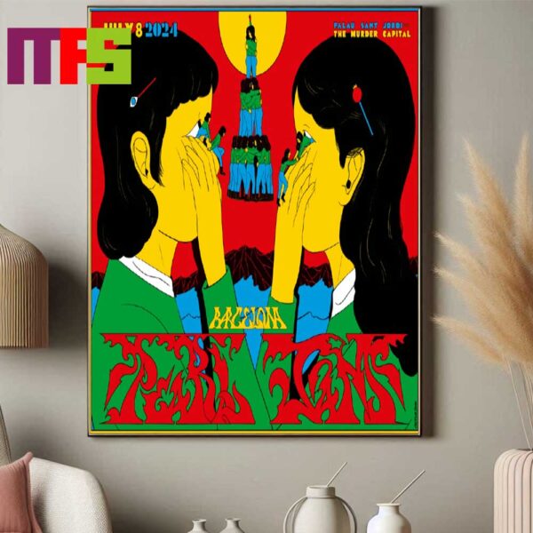 Official Poster Pearl Jam At Palau Sant Jordi Barcelona 2024 The Murder Capital On July 8th Home Decor Poster Canvas