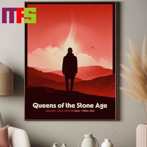 Official Poster Queens Of The Stone Age At Milan Italy On July 6th 2024 QOTSA Home Decor Poster Canvvas