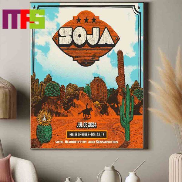 Official Poster Soja Summer Tour In House Of Blues Dallas Texas On July 9th 2024 Home Decor Poster Canvas