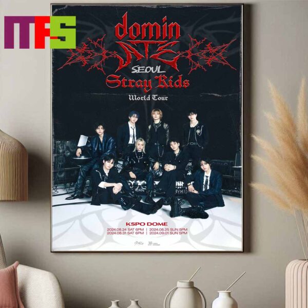 Official Poster Stray Kids World Tour 2024 Domin ATE Seoul World Tour Home Decor Poster Canvas