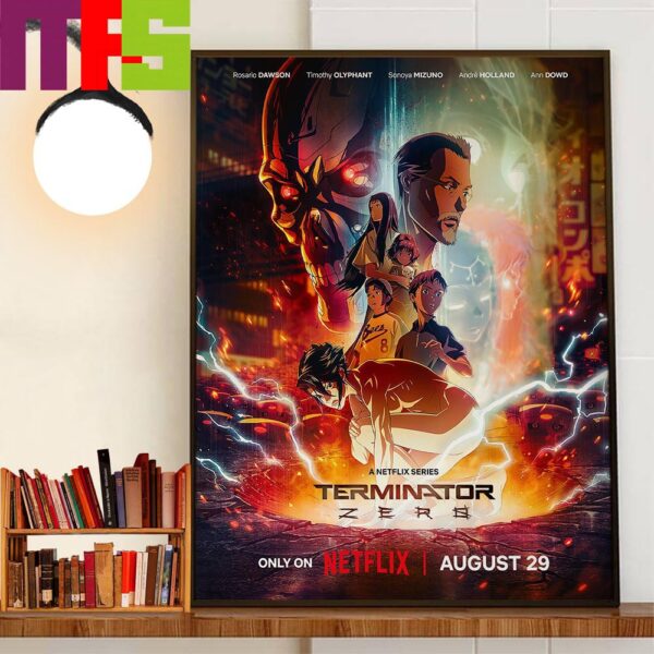 Official Poster Terminator Zero Releasing August 29th 2024 On Netflix Decor Wall Art Poster Canvas