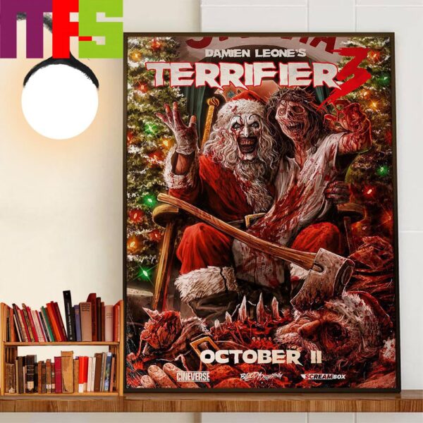 Official Poster Terrifier 3 Of Damien Leone Release October 11st 2024 Decor Wall Art Poster Canvas