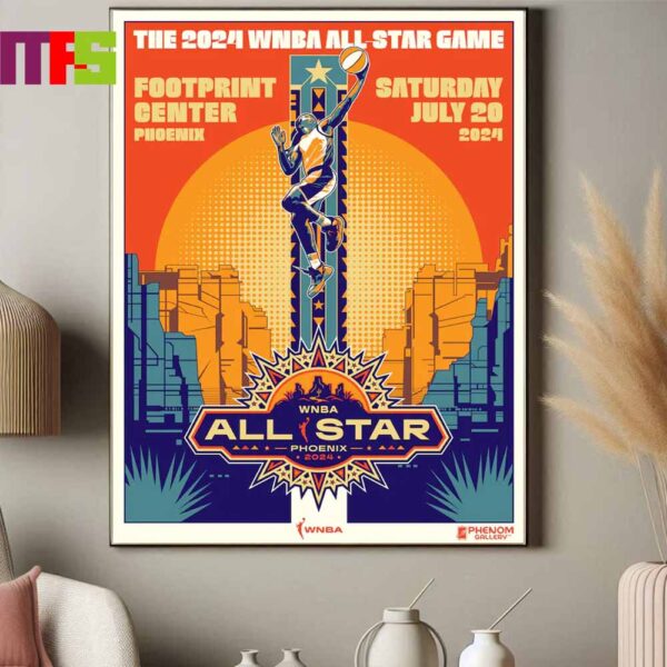 Official Poster The WNBA All Star Game Phoenix 2024 On July 20th Footprint Center Home Decor Poster Canvas