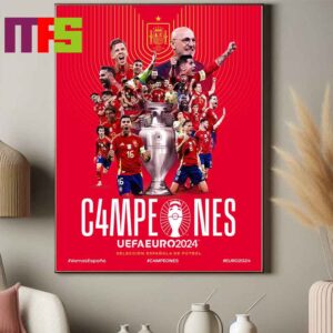 Official Spain Are UEFA Euro Champions 2024 Beat England To Be Wins Euro Champions 2024 Campeons Vamos Espana Home Decor Poster Canvas
