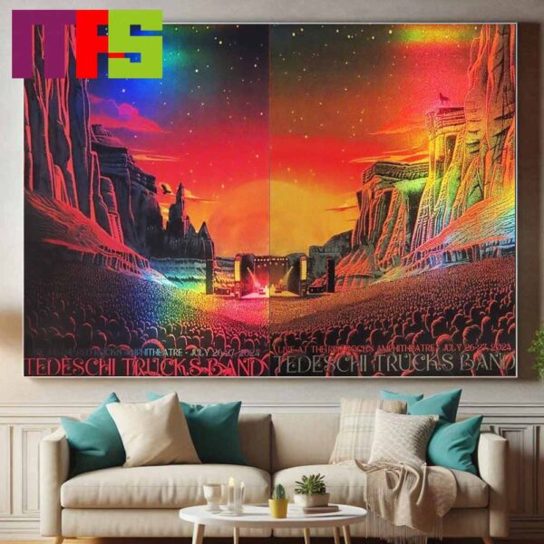 Official Tedeschi Trucks Band Live At The Red Rocks On July 26th-27th 2024 Home Decor Poster Canvas