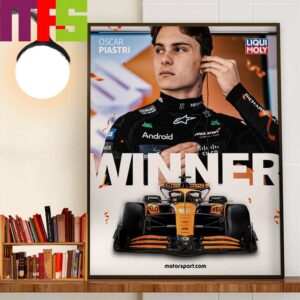 Oscar Piastri Wins The First F1 Grand Prix At Hungarian GP Decor Wall Art Poster Canvas