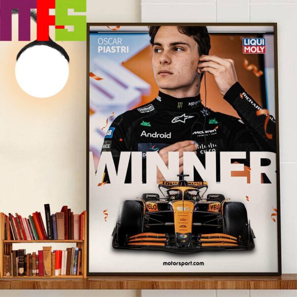 Oscar Piastri Wins The First F1 Grand Prix At Hungarian GP Decor Wall Art Poster Canvas