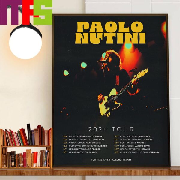 Paolo Nutini 2024 Tour New European Headline Shows Decor Wall Art Poster Canvas