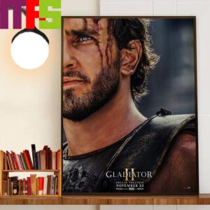 Paul Mescal Is Lucius In Gladiator II Movie Release Novenber 22nd 2024 Official Poster Wall Decor Poster Canvas