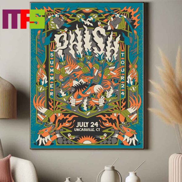 Phish Summer Tour 2024 At Uncasville Connecticut On July 24th Home Decor Poster Canvas