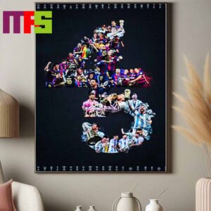 Official Poster Inter Miami Honored Lionel Messi For Winning The Copa America 2024 The 45th Title Of His Career Home Decor Poster Canvas