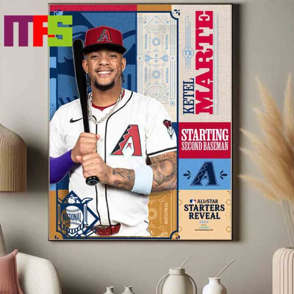 Poster Ketel Marte 2024 MLB All Star Game Stars Reveal The National League Starting Second Baseman Home Decor Poster Canvas