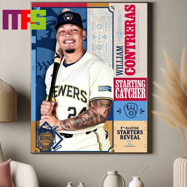 Poster William Contreras 2024 MLB All Star Game Stars Reveal The Starting Catcher For The National League Home Decor Poster Canvas