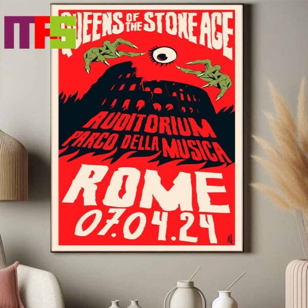 Queens Of The Stone Age At Roma Summer Fest 2024 On July 4th QOTSA RSF 2024 Home Decor Poster Canvas