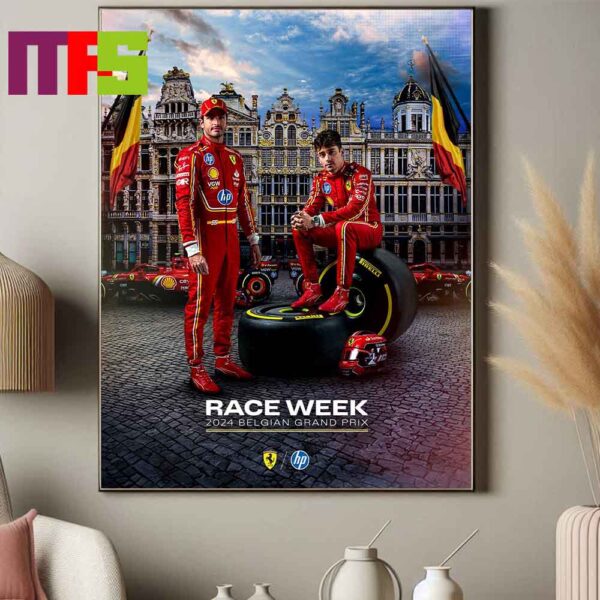 Scuderia Ferrari F1 Team Belgian GP Race Week 2024 Home Decor Poster Canvas