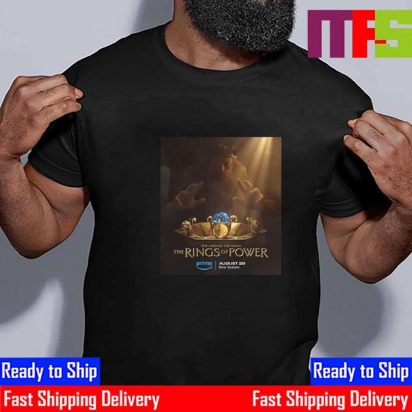 Seven Rings For The Dwarf Lords The Lord Of The Rings The Rings Of Power On Prime Official Poster Essential T-Shirt