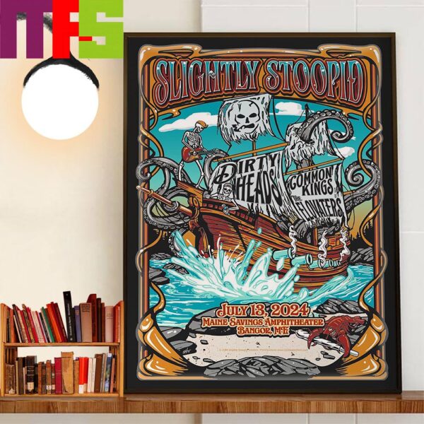 Slightly Stoopid Slightly Dirty Summer Tour At Maine Savings Amphitheater Bangor ME July 13rd 2024 Decor Wall Art Poster Canvas