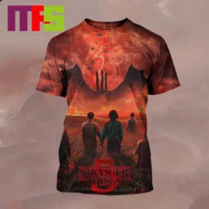 Strang Things 5 Final Season 2025 Hawkins Will Fall On Netfilx All Over Print Shirt