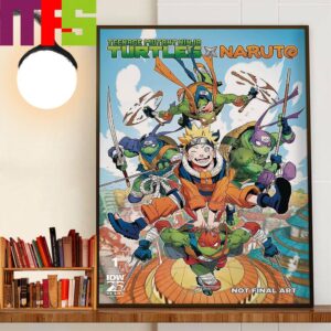 Teenage Mutant Ninja Turtles X Naruto Cover Art By Jorge Jimenez Decor Wall Art Poster Canvas