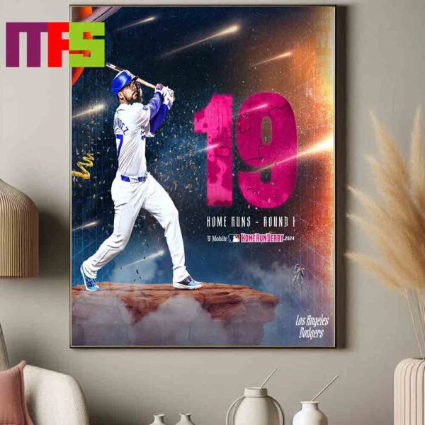 Teoscar Hernandez Los Angeles Dodgers With 19 In The First Round Home Runs MLB Home Run Derby 2024 Home Decor Poster Canvas