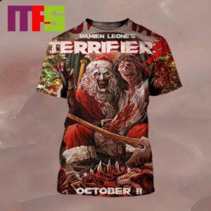 Terrifier 3 Horror Christmas Movie Director Damien Leone In Theaters On October 11th All Over Print Shirt