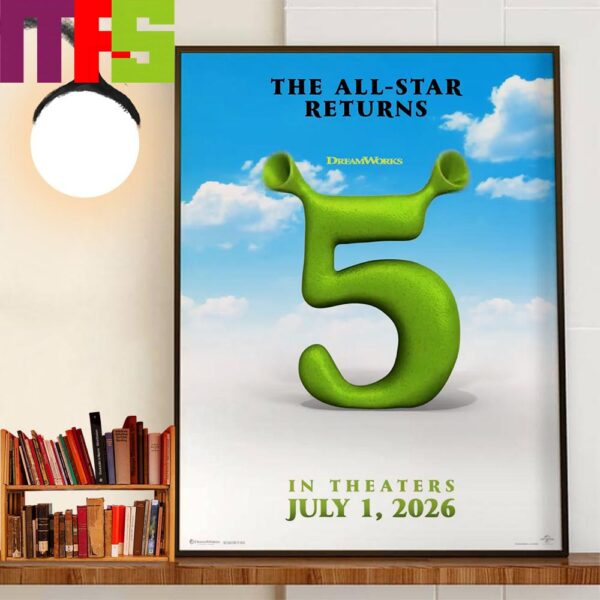 The All-Star Returns Shrek 5 Of DreamWorks In Theaters On July 1st 2026 Wall Decor Poster Canvas
