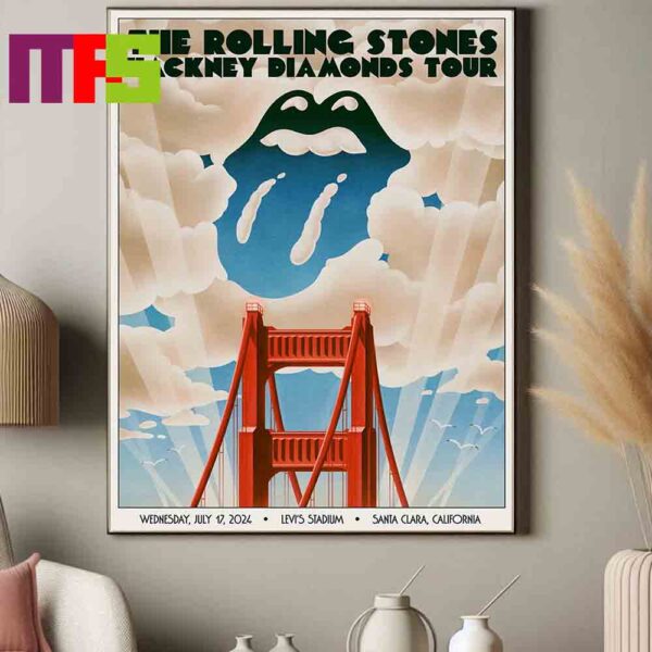 The Rolling Stones In The Levis Stadium Santa Clara 2024 Hackey Diamond Tour On July 17th Home Decor Poster Canvas