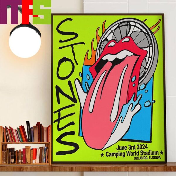 The Rolling Stones The Stones Tour 24 Play At Camping World Stadium Orlando Florida June 3rd 2024 Decor Wall Art Poster Canvas