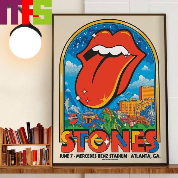 The Rolling Stones The Stones Tour 24 Play At Mercedes Benz Stadium Atlanta GA June 7th 2024 Decor Wall Art Poster Canvas