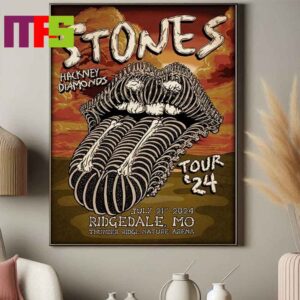 The Rolling Stones Thunder Ridge Nature Arena Ridgedale MO Hackney Diamonds Tour On July 21st 2024 Home Decor Poster Canvas