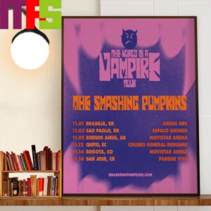 The Smashing Pumpkins The World Is A Vampire Tour 2024 Decor Wall Art Poster Canvas