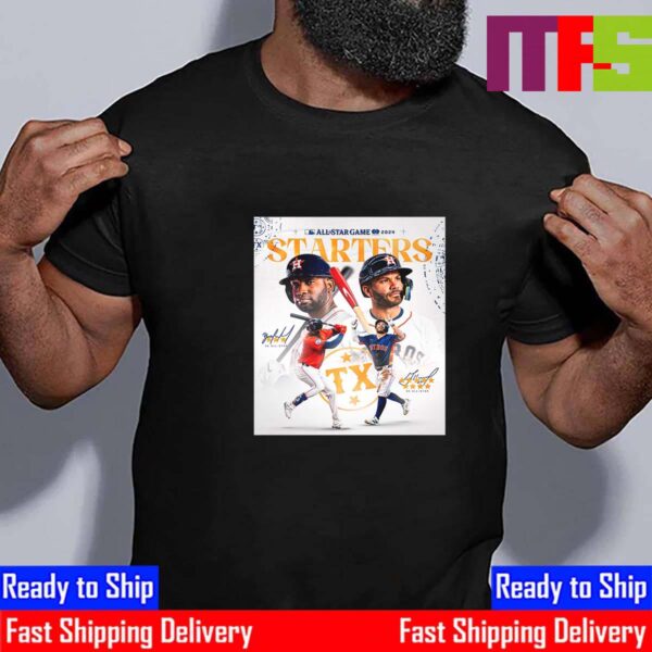 The Stars Of Space City Houston Astros Jose Altuve And Yordan Alvarez At 2024 MLB All-Star Game Starters Vintage T-Shirt