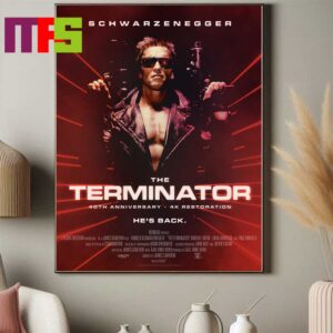 The Terminator 40th Anniversary Schwarzenegger 4k Restoration Home Decor Poster Canvas