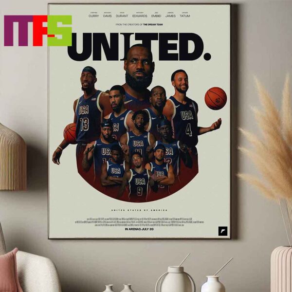 USA Basketball Team 2024 Olympics Paris 2024 The Dream Team Stephen Curry LeBron James Jayson Tatum Kevin Durant Home Decor Poster Canvas