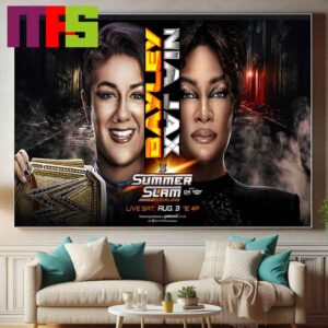 WWE Womens Champion Bayley Vs Nia Jax WWE SummerSlam Cleverland 2024 On August 3rd Home Decor Poster Canvas