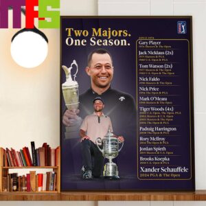 Xander Schauffele Two Majors One Season For 2024 PGA And The Open Champion Decor Wall Art Poster Canvas Xander Schauffele Two Majors One Season For 2024 PGA And The Open Champion Decor Wall Art Poster Canvas
