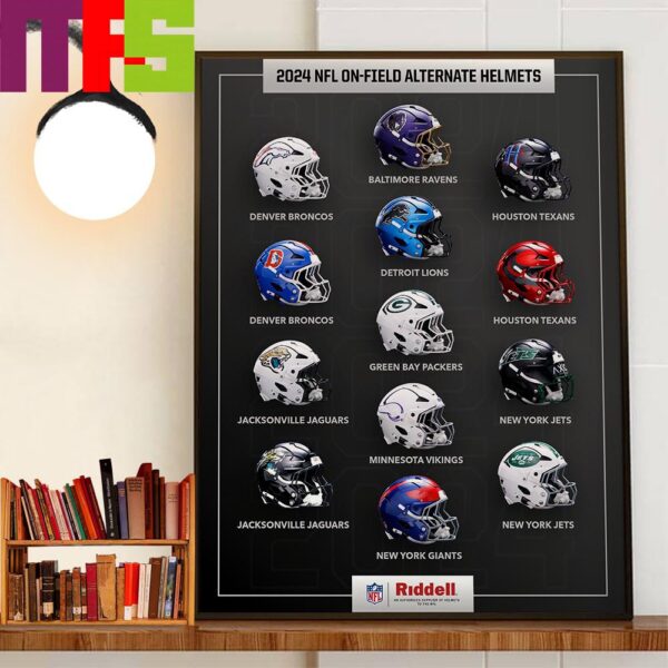 2024 NFL On-Field Alternate Helmets Home Decor Poster Canvas