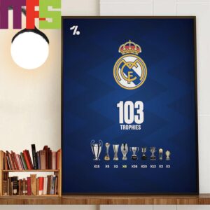 2024 UEFA Super Cup Champions Are Real Madrid 103 Titles In History Home Decor Poster Canvas