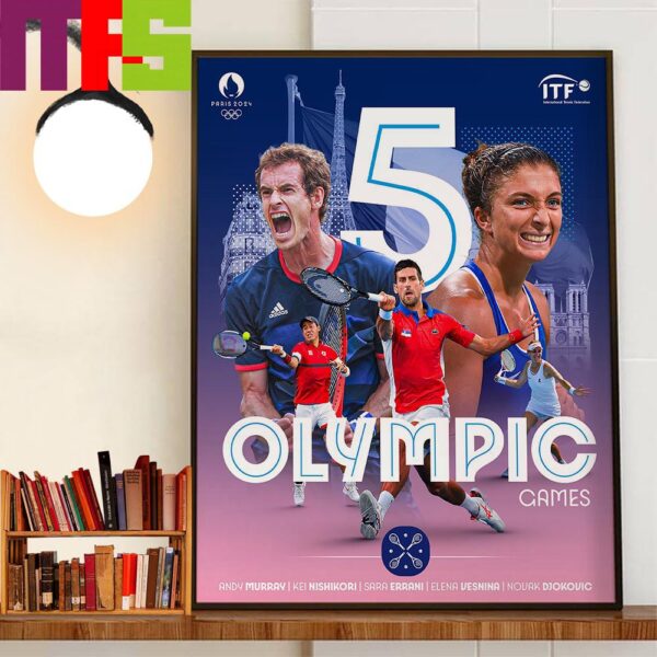 A Remarkable Milestone 5 Players Compete At 5th Olympic Games At Olympic Paris 2024 Home Decor Wall Art Poster Canvas