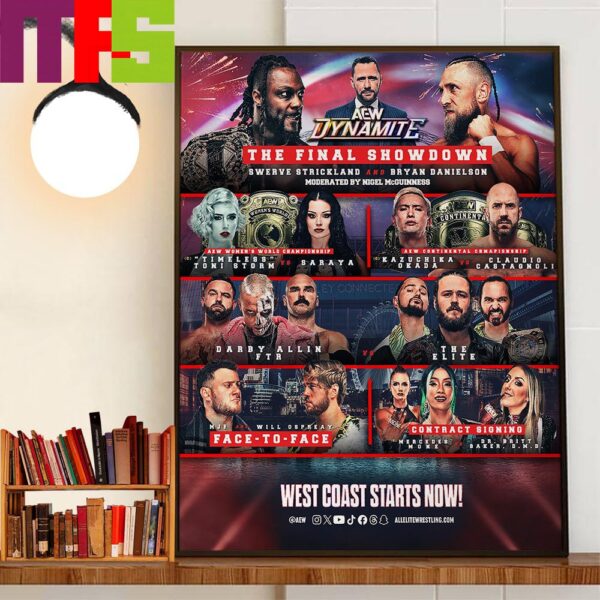 All Elite Wrestling AEW Dynamite The Final Showdown West Coast Matchup Wall Decor Poster Canvas