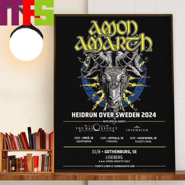 Amon Amarth The Heidrun Over Europe 2024 Ends In Sweden Home Decor Poster Canvas