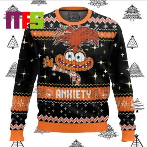 Anxiety Inside Out Character Ugly Christmas Sweater